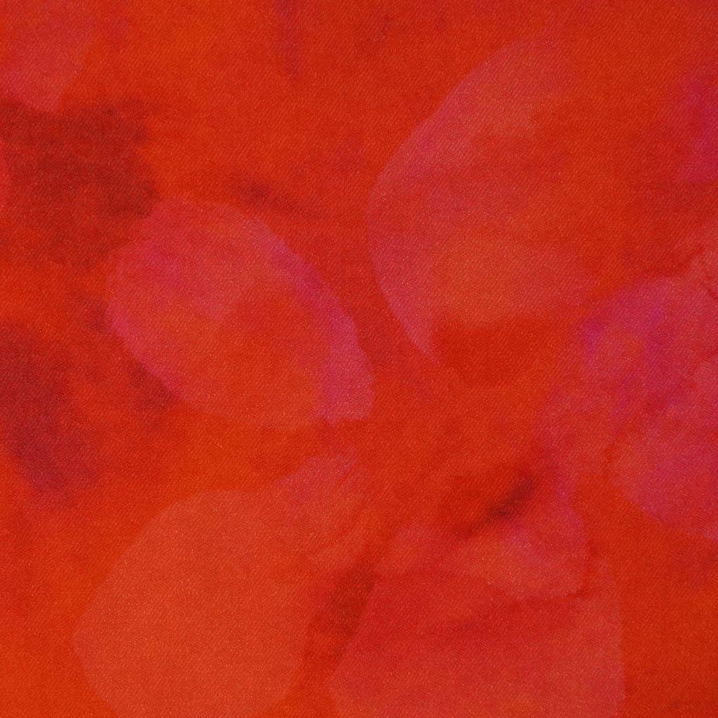 Preview: Viskose Druck Blüten Jacquard leuchten orange pink